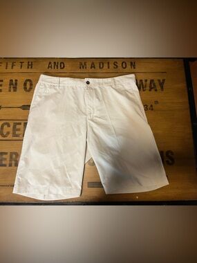 adidas Men’s White Flat Front Performance Shorts